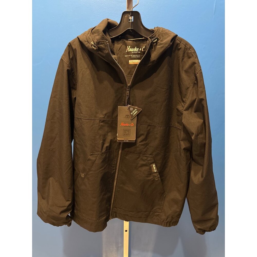 Hawke & Co Outfitter Mens Black Fleece-Lined Performance Jacket With Hood Size L